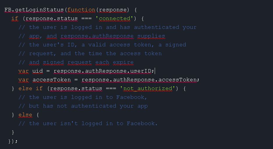 Facebook Login auf eigener Seite - Loginstatus prüfen